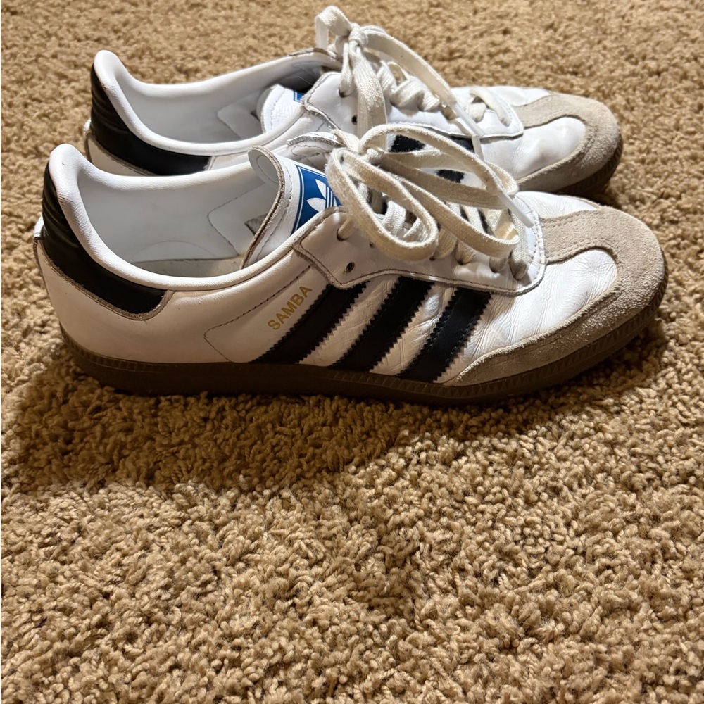 Adidas Samba White and Black Trainers